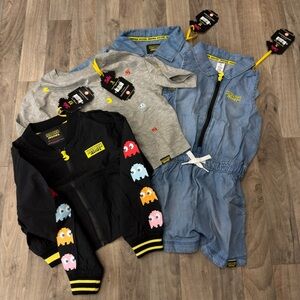 NWT Justice Pac-Man Collection Bundle – Girls Small & Medium – 4 Pieces